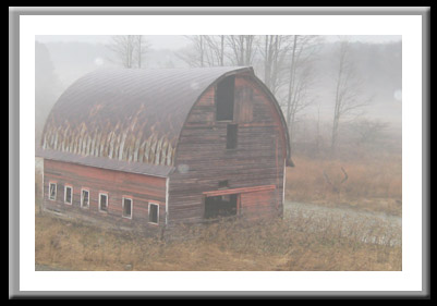 Barn in Fog